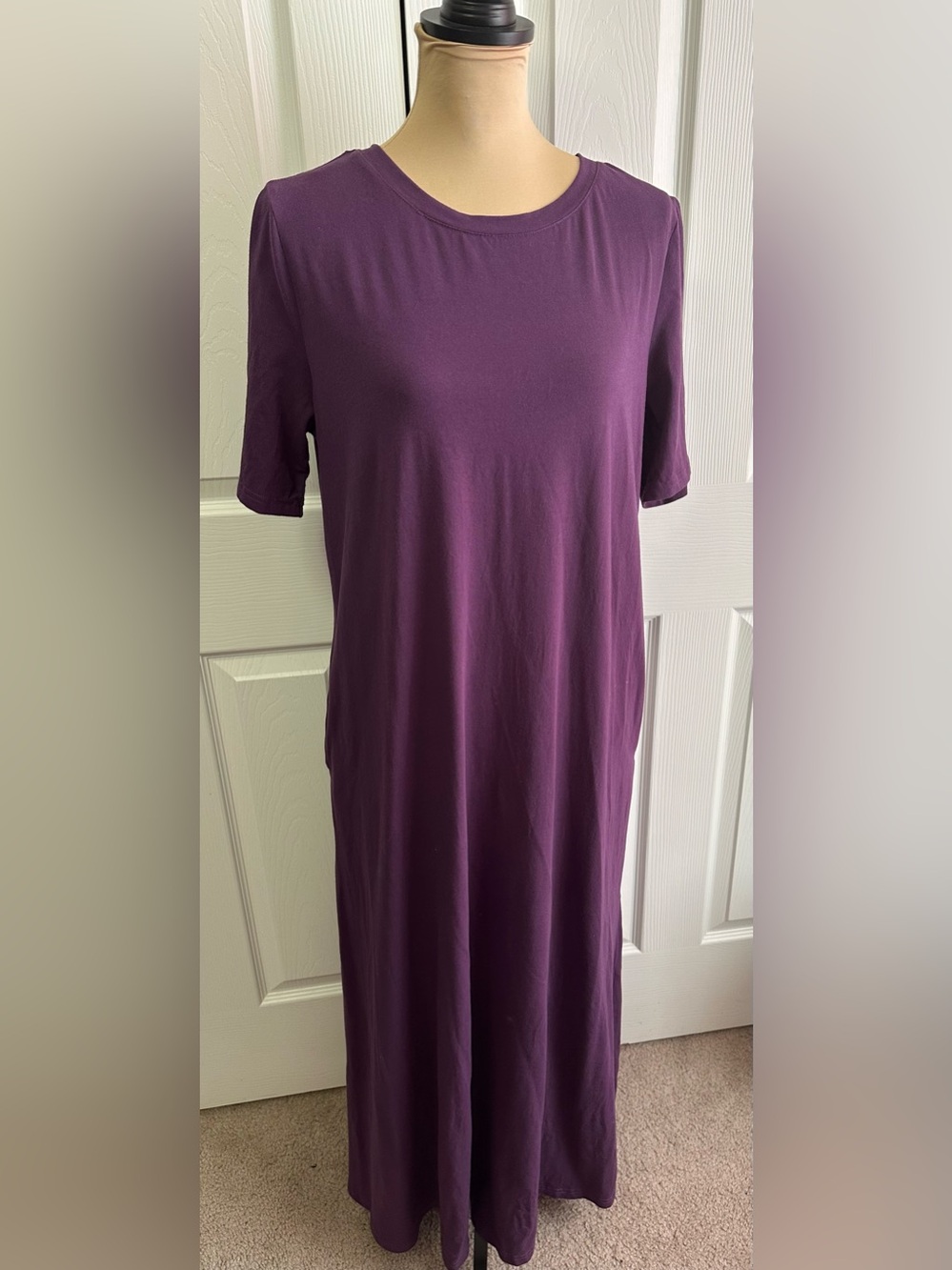 Relaxed Purple Maxi Tee Dress